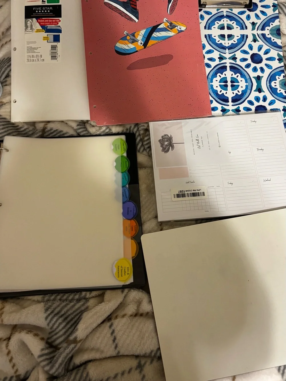 Mixed Stationery Bundle with Blue Tile Clipboard & Whiteboard